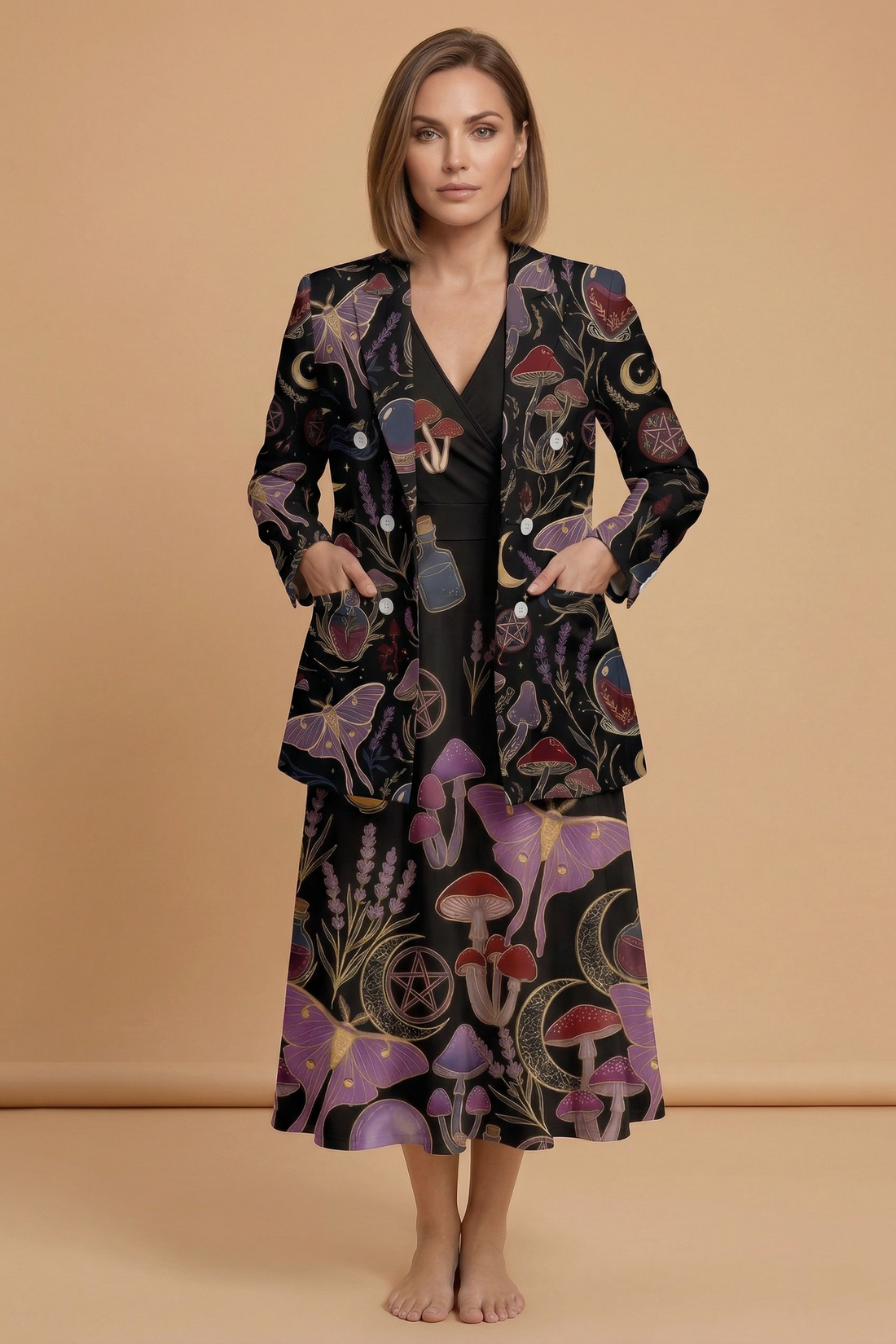 Whimsigoth Midnight Blazer + Dress Set — outfit dress front