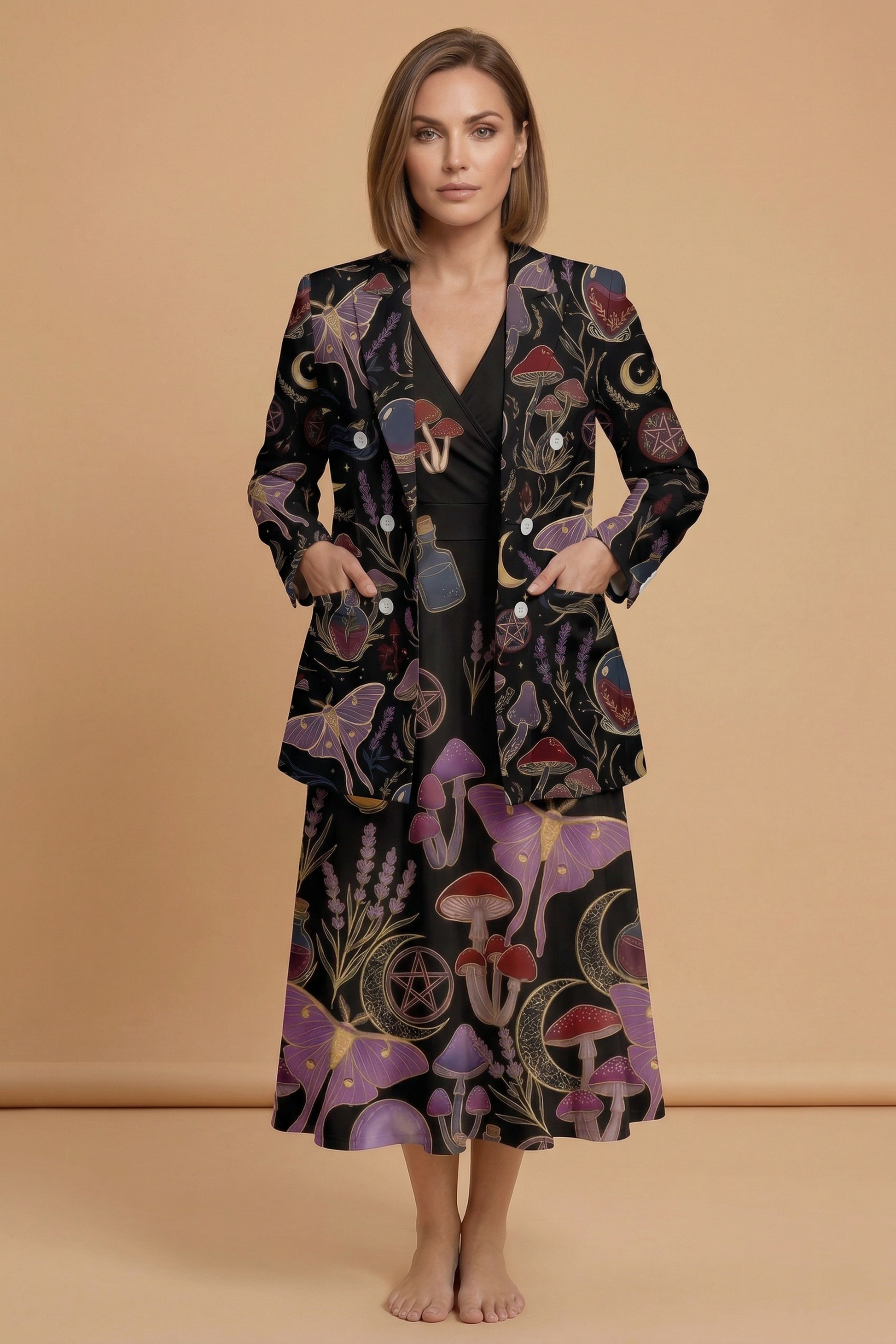 Whimsigoth Midnight Blazer + Dress Set — outfit dress