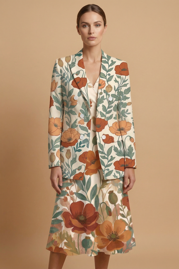 Boho Floral Meadow Blazer + Dress Set — outfit dress front