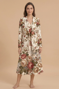 Vintage Floral V-Neck Midi Dress — outfit dress front