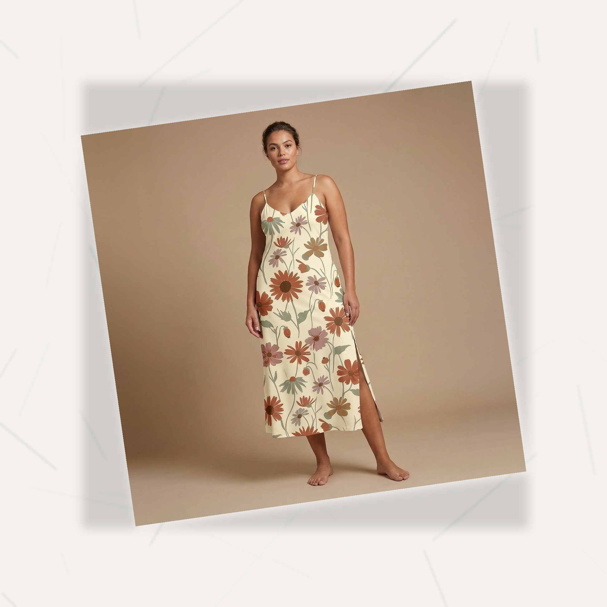 Wildflower Meadow Side Slit Dress | All Over Print Boho Floral Fashion — view 7