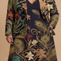 Art Nouveau Dark (Variant A) Blazer + Dress Set | Art Nouveau Matching — fabric detail closeup