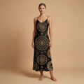 Zodiac Medallion Sleeveless Maxi Dress | All Over Print Celestial Fashion — view 1