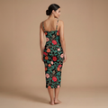 Dark Garden Tapestry Spaghetti Strap Dress | All Over Print Dark Floral Fashion — view 2