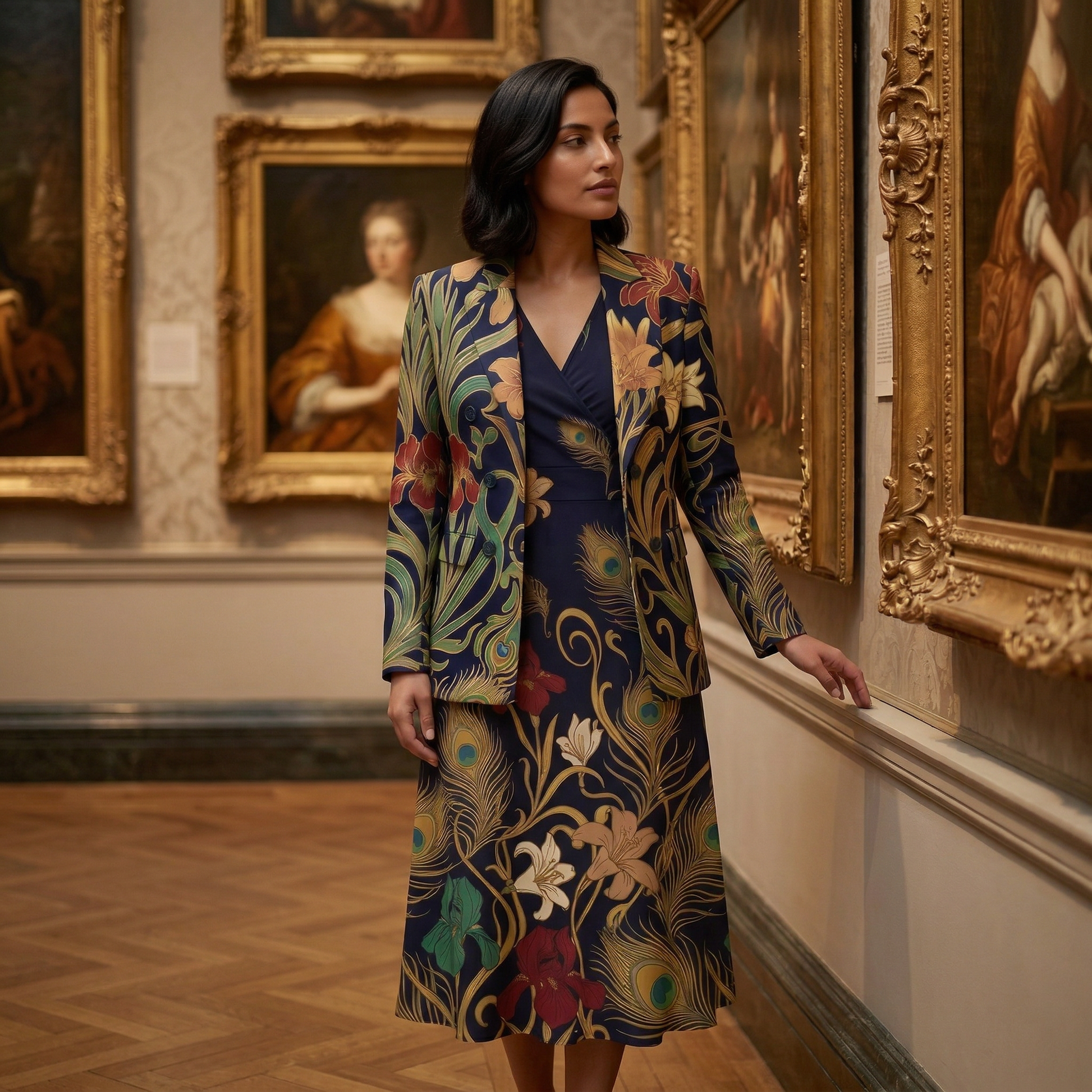 Art Nouveau Dark (Variant A) Blazer + Dress Set | Art Nouveau Matching — lifestyle editorial setting