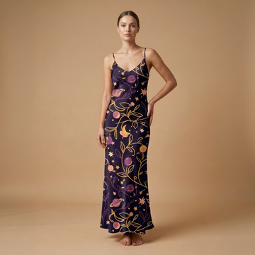 Cosmic Garden Sleeveless Maxi Dress | All Over Print Celestial Fashion — view 1