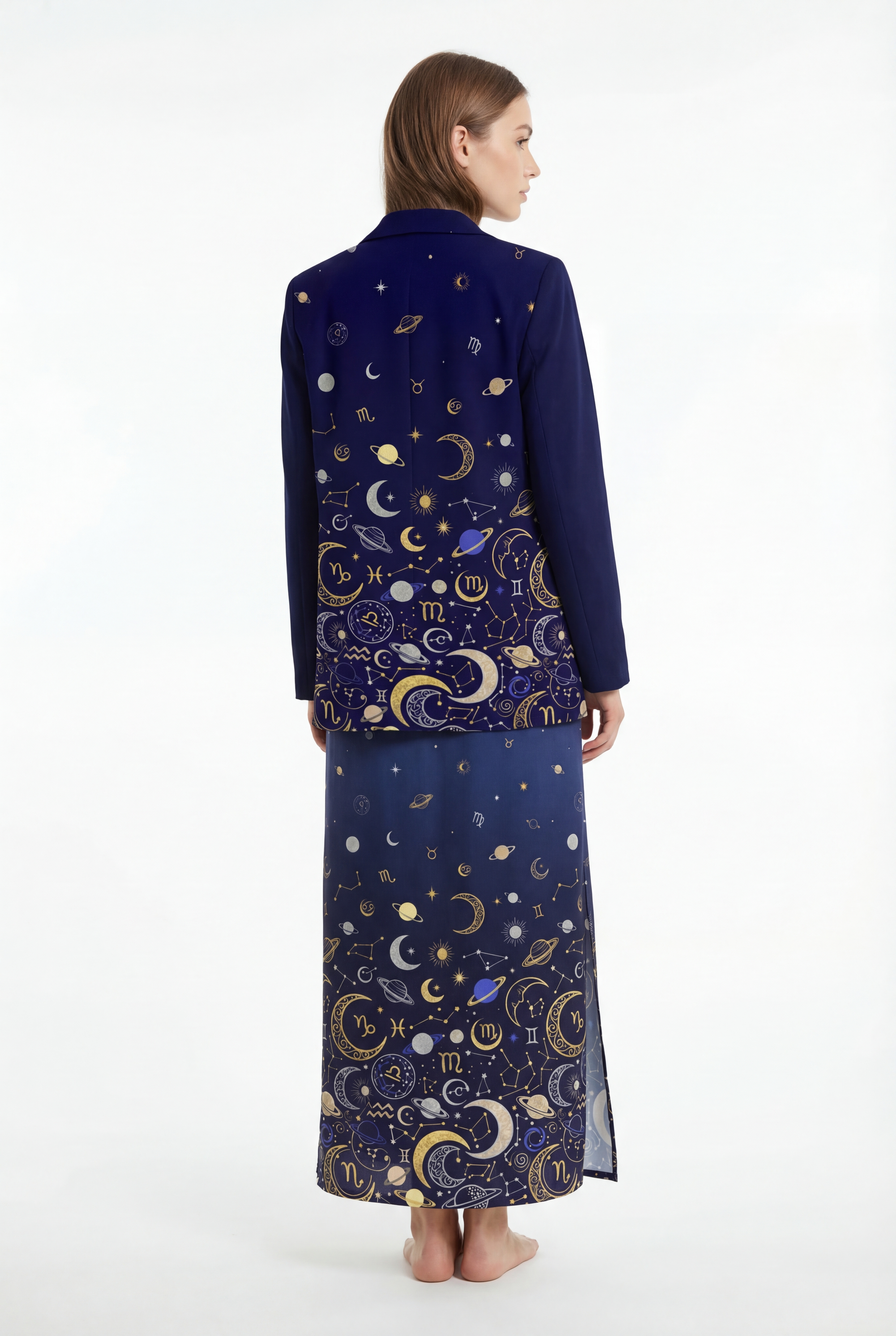 Celestial Midnight Casual Blazer — mockup back