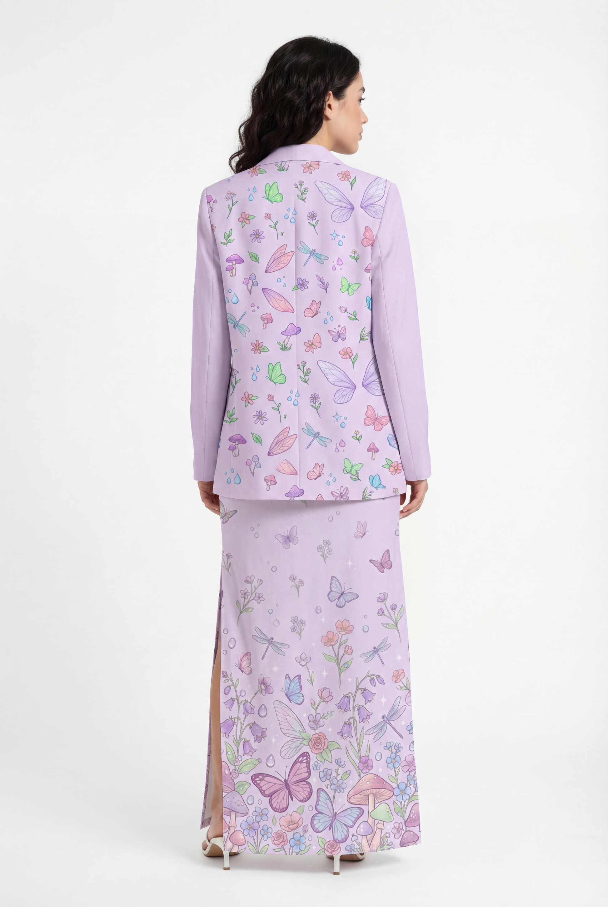 Fairycore Bloom Casual Blazer — mockup back