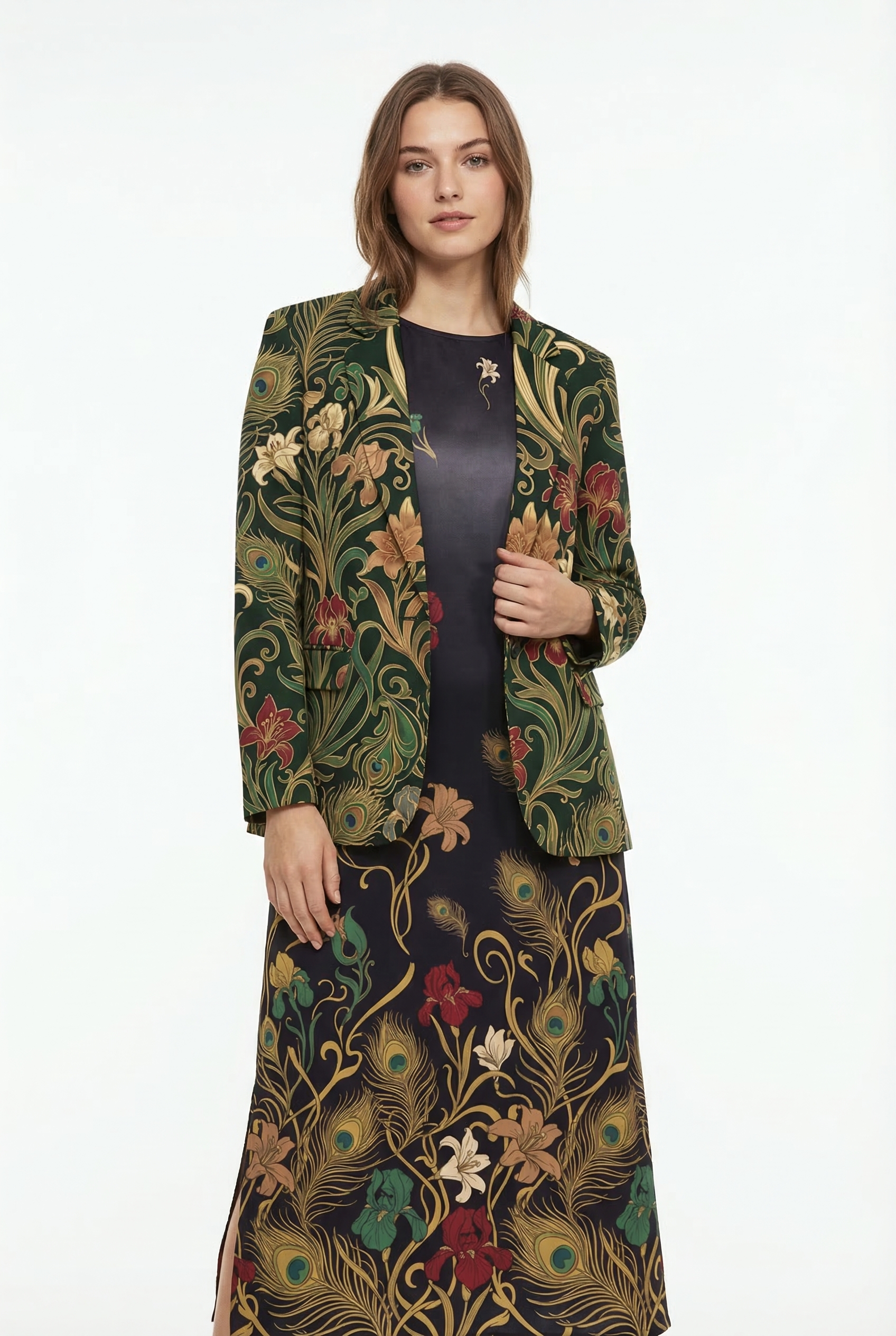 Art Nouveau Dark Blazer + Dress Set — mockup front
