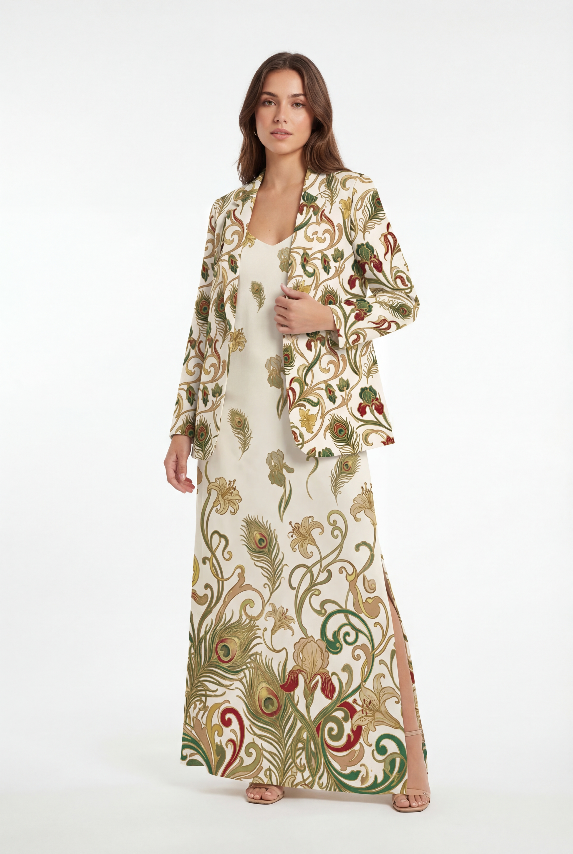 Art Nouveau Gold Casual Blazer — mockup front