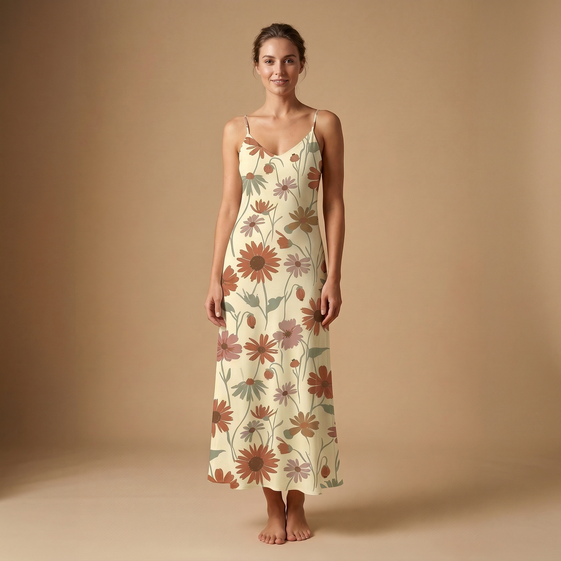 Wildflower Meadow Sleeveless Maxi Dress | All Over Print Boho Floral Fashion — view 1