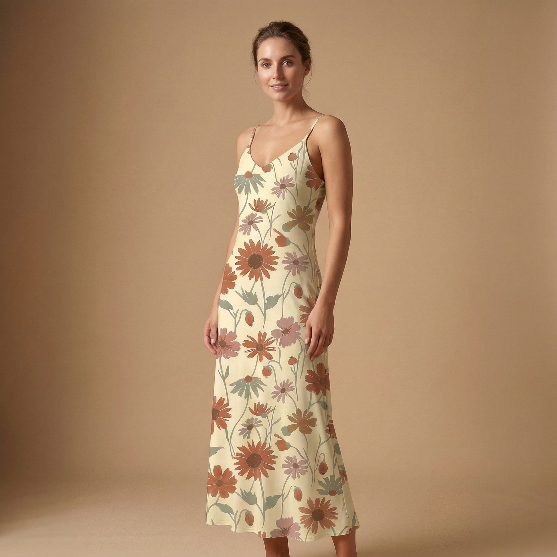 Wildflower Meadow Sleeveless Maxi Dress | All Over Print Boho Floral Fashion — view 3